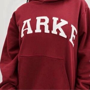 Maroon Crewneck Hoodie with White Lettering
